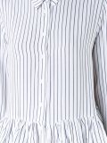 striped ruffle detail tunic top