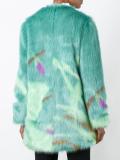 printed faux fur coat 