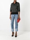 cropped striped polo shirt