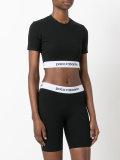 glitter-effect ribbed cropped top