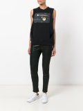 sleeveless car print T-shirt