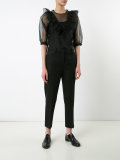 transparent ruffle blouse