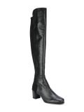 elasticated knee-length boots