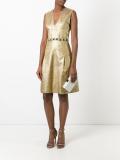 metallic flared dress