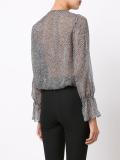 patterned v-neck blouse