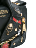 badge embellished biker bag 