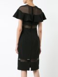 sheer panel ruffled dress
