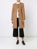 collarless buttoned coat