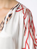 v neck printed kaftan