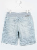 striped denim shorts
