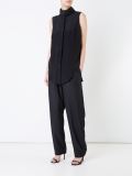 sleeveless wrap neck shirt
