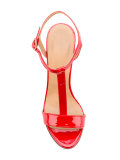 metallic detail T-strap sandals