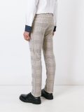 plaid straight leg trousers