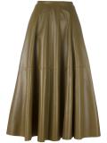 A-line leather skirt