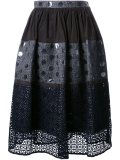 striped patch detail skirt