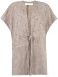 tied fastening shortsleeved coat