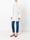 bow applique mini shirt dress