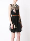 bird patch sheer dress