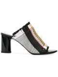 woven fringed mules