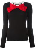 oversized chest bow jumper