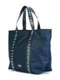 embossed leather strap tote bag