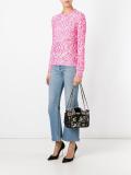 mirror embroidered biker shoulder bag