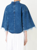 chest pockets denim blouse