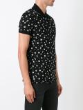 star and moon print polo shirt