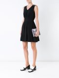 v neck flared dress