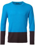 ribbed colour block jumper