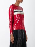 striped sequinned T-shirt