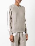 contrast trimmed hooded sweatshirt 