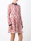 embellished collar printed dress