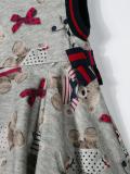teddy bear print velour dress