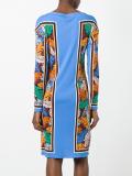 feather motif fitted dress