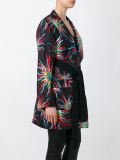 太阳印花系带大衣