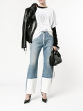 contrast cuff jeans