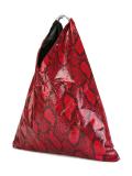 snakeskin print tote bag 
