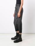 stripe detail cropped trousers