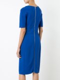 fitted waist V-neck dress