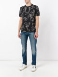 embroidered trim T-shirt 