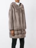 hooded fur coat