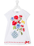 blooming teapot print T-shirt