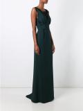 lace insert evening dress