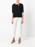 off centre keyhole detail T-shirt