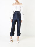 contrast stitch trousers 