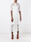 Berry lace neck tie dress