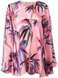 leafs print shift blouse