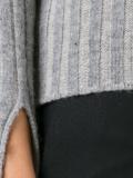 slit sleeves ribbed jumper