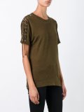 lace-up sleeves T-shirt 